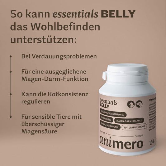 animero essentials BELLY – Moor für Hunde & Katzen, Magen & Darm