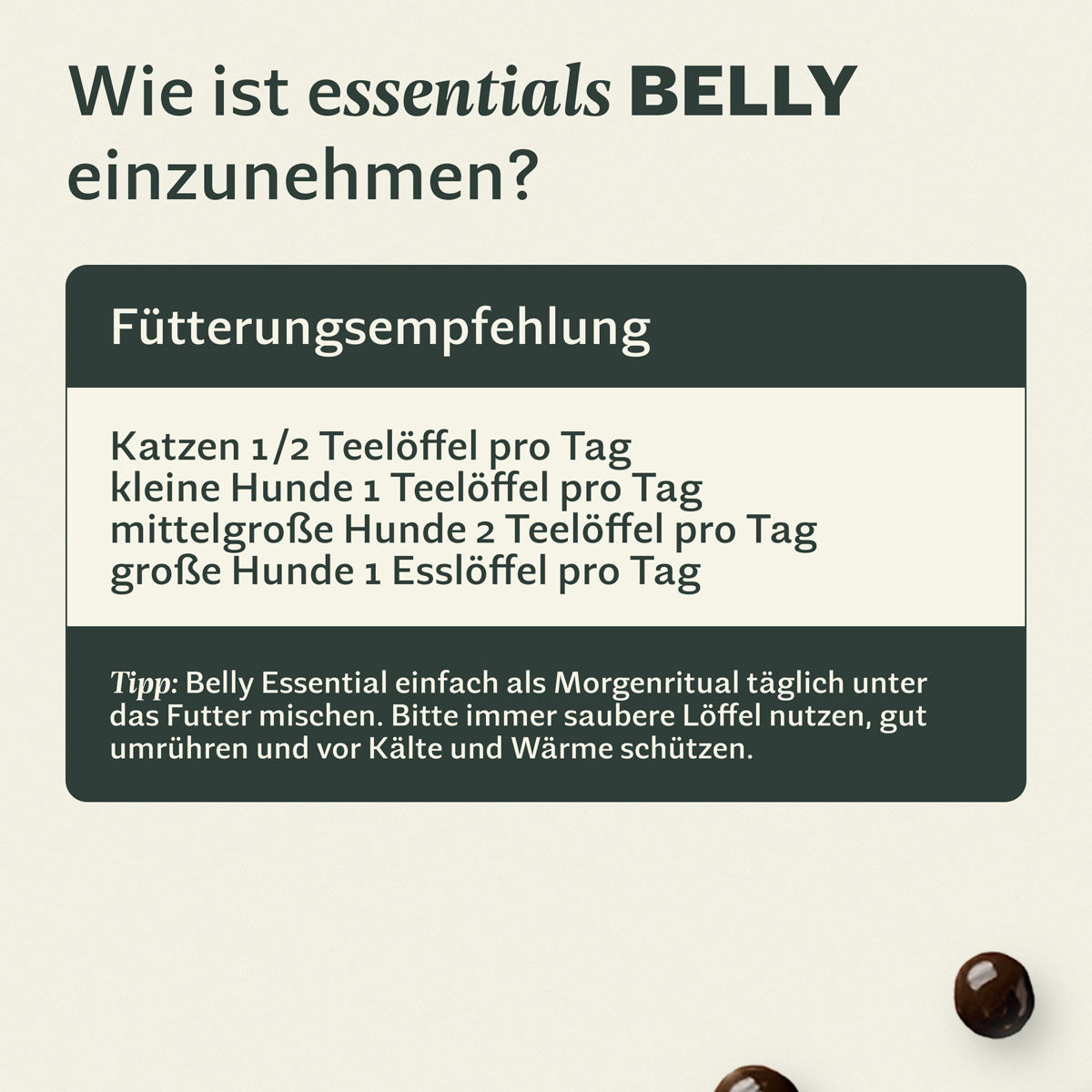 animero essentials BELLY – Moor für Hunde & Katzen, Magen & Darm