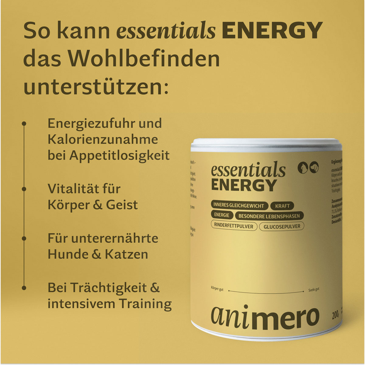 animero essentials ENERGY – Energie-Pulver für Hunde & Katzen