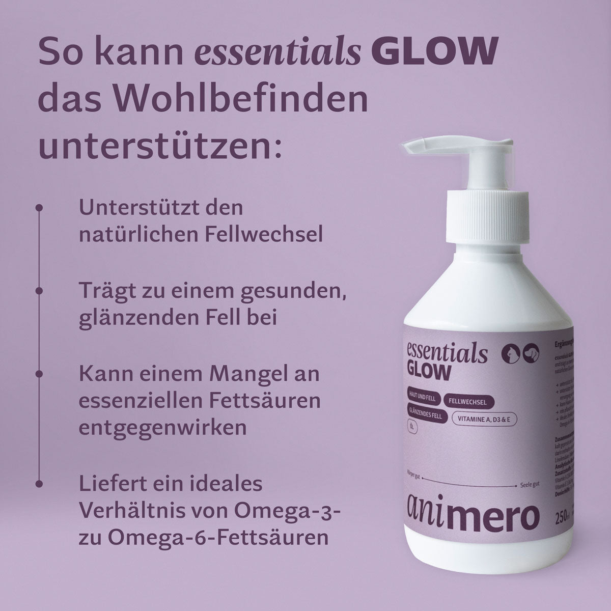 animero essentials GLOW – Öl für Haut & Fell, Hund & Katze