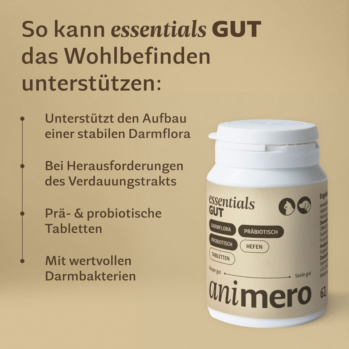 animero essentials GUT – Prä- & Probiotika-Tabletten, Hund & Katze